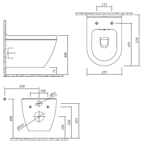 Idea spülrandlos WC Bidet / Taharet WC